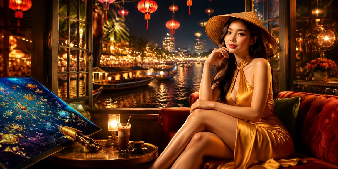 Cảnh sông Mekong với nón lá truyền thống Việt Nam gợi lên tinh thần giải trí bắn cá đặc sắc